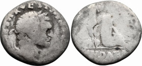 Roman Imperial
Vespasian (69-79 Ad). Rome. "Judaea Capta" issue.
AR Denarius (16mm 2.6g)
Obv: Laureate head right.
Rev: IVDAEA. Judaea seated righ...