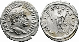 Roman Imperial
Caracalla (198-217 AD). Rome
AR Denarius (20mm 2.97g)
Obv: ANTONINVS PIVS AVG BRIT. Laureate head right
Rev: P M TR P XV COS III P ...