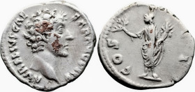 Roman Imperial
Marcus Aurelius, as Caesar (139-161 AD). Rome
AR Denarius (18mm 3.33g)
Obv: AVRELIVS CAESAR AVG PII F Bare head of Marcus Aurelius t...