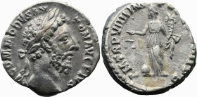 Roman Imperial
Commodus (177-192 AD). Rome
AR Denarius (17mm 3.37g)
Obv: M COMMODVS ANTON AVG PIVS Laureate head of Commodus to right.
Rev: TR P V...