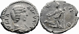 Roman Imperial
Julia Domna, Augusta (193-217 AD). Rome
AR Denarius (18.5mm 3.45g)
Obv: IVLIA AVGVSTA. Draped bust of Julia Domna, right.
Rev: IVNO...