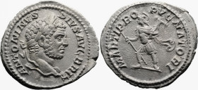 Roman Imperial
Caracalla (198-217 AD). Rome
AR Denarius (20mm 2.98g)
Obv: ANTONINVS PIVS AVG BRIT. Laureate and bearded head right
Rev: MARTI PROP...