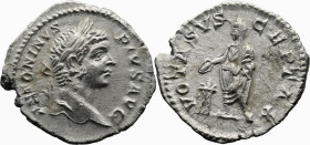 Roman Imperial
Caracalla (198-217 AD). Rome
AR Denarius (19.5mm 3.12g)
Obv: ANTONINVS PIVS AVG. Laureate head right
Rev: VOTA SVSCEPTA X. Caracall...