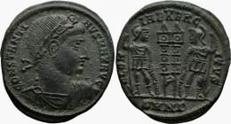 Roman Imperial
Constantine I 'the Great ' (307/310-337 AD). Nicomedia
AE Follis (18.8mm 2.21g)
Obv: CONSTANTI-NVS MAX AVG Rosette-diademed, draped ...