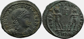 Roman Imperial
Constantine II, as Caesar (316-337 AD). Antioch
AE Follis (16.9mm 1.59g)
Obv: CONSTANTINVS IVN NOB C Laureate, draped and cuirassed ...