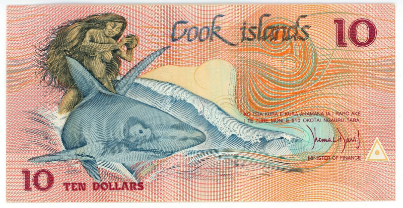 Cook Islands 10 Dollars 1987

P# 4, N# 202755; # BAG 00040; UNC