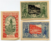 Austria Obertrum 10 - 20 - 50 Heller 1920 Full Set