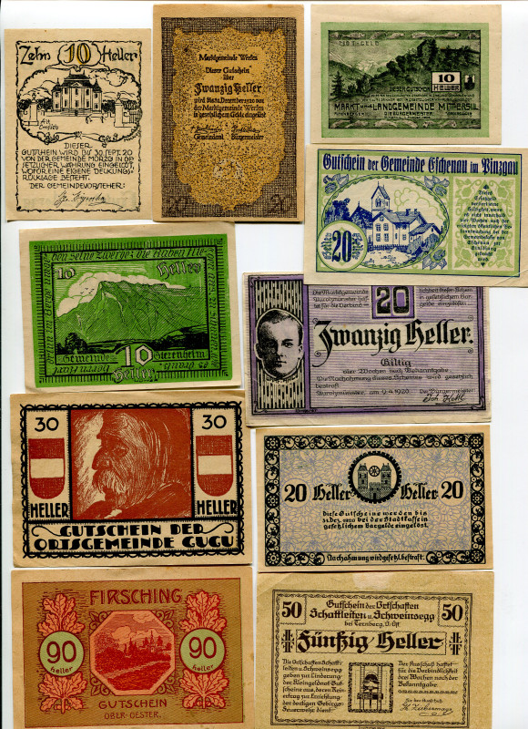 Austria Lot of 10 Notgeld 1920 th

AUNC