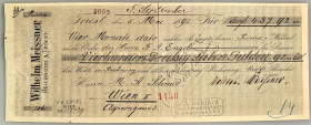 Austria - Hungary Wilhelm Meissner Bill of Exchange Heilbronn & Triest 1892