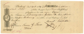 Austria - Hungary Constantin Kalotta Bill of Exchange for 74.24 Austrian Florins Presburg (Bratislava, Slovakia) 1849