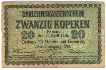 Germany - Empire Posen 20 Kopeks 1916 German Occupation
