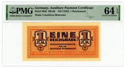 Germany - Third Reich 1 Reichsmark 1942 (ND) PMG 64 EPQ Choice UNC