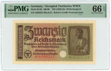 Germany - Third Reich 20 Reichsmark 1940 -1945 (ND) PMG 66 EPQ Gem Uncirculated