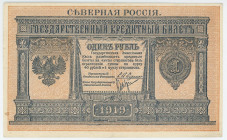 Russia - North Chaikovskiy Government 1 Rouble 1919