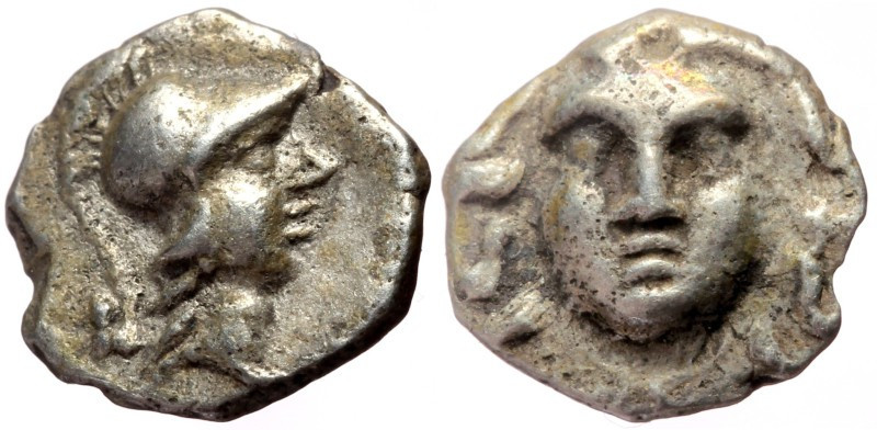 Obol AR
Pisidia, Selge, 4th century BC, Head of gorgoneion facing with flowing ...