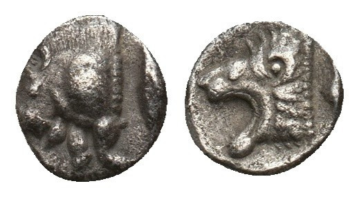 Tetartemorion AR
Mysia, Kyzikos, c. 450-400 BC
6 mm, 0,25 g