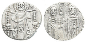 Grosso AR
Italy, Venice, Doge Bartolomeo Gradenigo (1339-1342), BA · GRADOMICO · · S · M · VENETI, DVX, doge standing left and St. Mark, nimbate, sta...