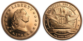 1 Oz Cu
Flowing Hair Dollar
39 mm, 31,10 g