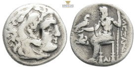 KINGS OF MACEDON. Alexander III 'the Great', 336-323 BC. Drachm….
Head of Heracles to right, wearing lion's skin headdress.
Rev. ΑΛΕΞΑΝΔΡΟΥ Zeus seate...