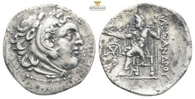 KINGS OF MACEDON. Alexander III 'the Great', 336-323 BC. Drachm….
Head of Heracles to right, wearing lion's skin headdress.
Rev. ΑΛΕΞΑΝΔΡΟΥ Zeus seate...