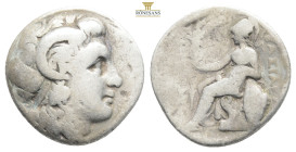 Kings of Thrace, Lysimachos (305-281 BC) AR Drachm Ephesos mint. Struck circa 294-287 BC.
Obv: Diademed head of the deified Alexander right, with horn...
