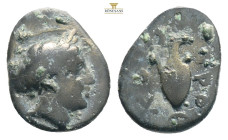 CARIA, Rhodos. Rhodes . Circa 88 BC. Æ 1g 12,4mm