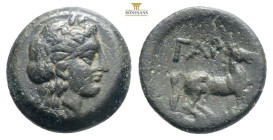 Gargara AE, head of Apollo / horse
Gargara , Troas. AE9 , c. late 3rd to early 2nd Century BC.
Obv. Laureate head of Apollo right.
Rev. Horse gallopin...