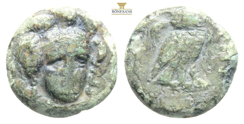 TROAS, Sigeion. Circa 355-334 BC. Æ. 
Helmeted head of Athena facing slightly ri...