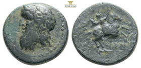 MYSIA. Adramytion. Ae (2nd century BC).
Obv: Laureate head of Zeus left.
Rev: AΔPAMY / THNΩN.
Warrior on horse rearing right; monogram to upper left a...