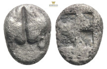 Lesbos, Unattributed early mint (ca 500-450 BC) AR Obol 
Obv: Confronted boars’ heads
Rev: Rough incuse square punch.
Ref: SNG Copenhagen 288 1g 10,7m...