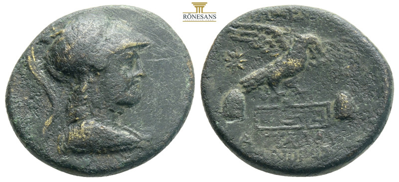 Phrygia, Apameia Kokos, magistrate ca 100-50 BC AE 
Obv: Head of Athena to right...