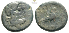 Phrygia, Amorion (2nd-1st centuries BC) AE Agau-(?), Pole- and Klear-, magistrates
Obv: Laureate head of Zeus right.
Rev: AΓ-AY / ΠOΛE / KΛEAP / AMOPI...