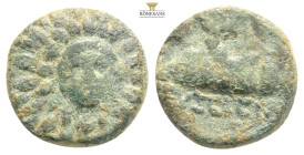 KAPPADOKIEN
EUSEBEIA (CAESAREA)
Bronze, 36 - 17 . Aegis. Rs: Berg Argaios, darunter YΣEBEIAΣ / T 3,39g 14,9mm