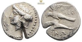 PAPHLAGONIA - SINOPE Drachme c. 350 AC. Paphlagonie, Sinope R1 silver....Obverse description: Head of the nymph Sinope on the left, hair in a sphendon...
