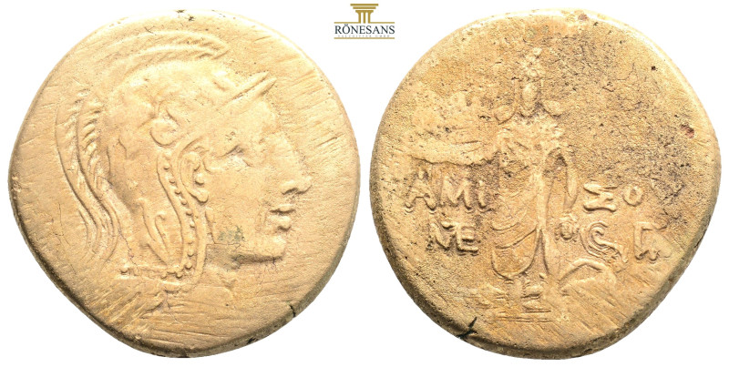 PONTOS.Amisos.Time of Mithradates VI.(Circa 105-85 BC).Ae.

Obv : Helmeted head ...