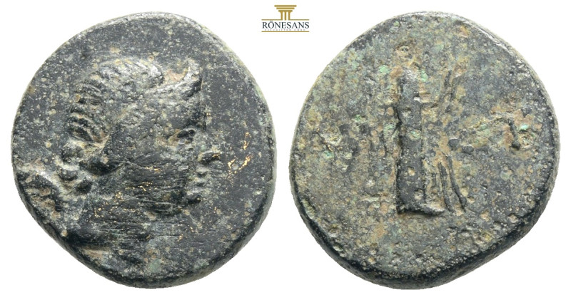 PONTOS. Amisos. Ae (Circa 85-65 BC). Time of Mithradates VI Eupator.
Obv: Wreath...