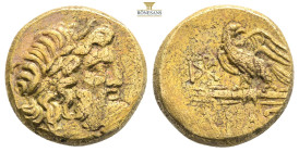 PONTOS.Amisos.Mithradates VI.(Circa 85-65 B)C.Ae.

Obv : Laureate head of Zeus right.

Rev : AMIΣOY.
Eagle standing left on thunderbolt, wings open, h...