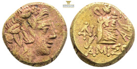 Amisos…Pontos….AE19, c. 105-65 BC...Obv. Head of Dionysos right, wearing ivy-wreath.
Rev. ΑΜΙΣΟΥ, Thyrsos leaning against cista mystica draped with pa...