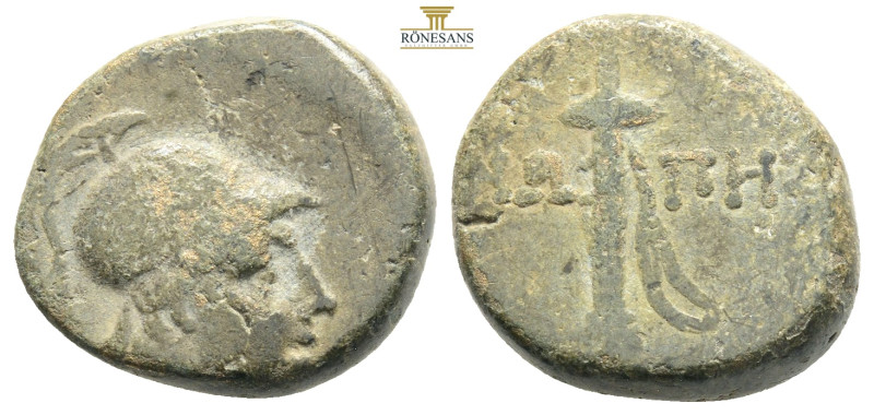 Greek Coins
Greek bronze coin, Paphlagonia. Sinope 100-85 BC. Bronze Æ….Helmeted...