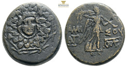 PONTUS, Amisos./ AMI-SOU, Nike walking right, holding palm tied with fillet over left shoulder; 7,85g 20,6mm