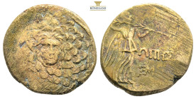 PONTOS.Amisos.(Circa 105-63 BC).Ae.

Obv : Aegis with Gorgon's head at center.

Rev : AΜΙΣΟΥ.
Nike advancing right, holding wreath and palm branch, be...