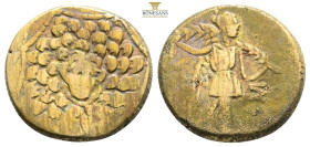PONTOS.Amisos.(Circa 105-63 BC).Ae.

Obv : Aegis with Gorgon's head at center.

Rev : AΜΙΣΟΥ.
Nike advancing right, holding wreath and palm branch, be...