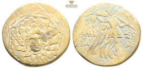 PONTOS.Amisos.(Circa 105-63 BC).Ae.

Obv : Aegis with Gorgon's head at center.

Rev : AΜΙΣΟΥ.
Nike advancing right, holding wreath and palm branch, be...