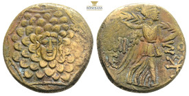 PONTOS.Amisos.(Circa 105-63 BC).Ae.

Obv : Aegis with Gorgon's head at center.

Rev : AΜΙΣΟΥ.
Nike advancing right, holding wreath and palm branch, be...