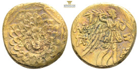 PONTOS.Amisos.(Circa 105-63 BC).Ae.

Obv : Aegis with Gorgon's head at center.

Rev : AΜΙΣΟΥ.
Nike advancing right, holding wreath and palm branch, be...