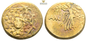 PONTOS.Amisos.(Circa 105-63 BC).Ae.

Obv : Aegis with Gorgon's head at center.

Rev : AΜΙΣΟΥ.
Nike advancing right, holding wreath and palm branch, be...