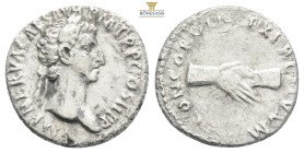 Nerva (96-98) AR Denarius Rome, 97.
Obv: IMP NERVA CAES AVG P M TR P COS III P P, laureate head right
Rev: CONCORDIA EXERCITVVM, clasped right hands.
...