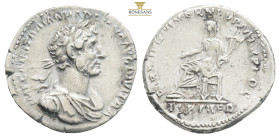 Hadrianus (117-138) AR Denarius Rome, ca. 119-125.
Obv: IMP CAESAR TRAIAN HADRIANVS AVG, laureate and draped bust of Hadrian right.
Rev: P M TR P COS ...