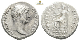 Hadrian. 117-138. AR denarius Rome HADRIANVS AVGVSTVS, laureate bust right / IVSTITIA AVG P P COS III 3,23g 17,5mm