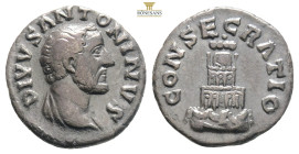 Antonius Pius, silver denarius, Ob...DIVVS ANTONINVS, rev. CONSECRATIO 3,18g 17,5mm